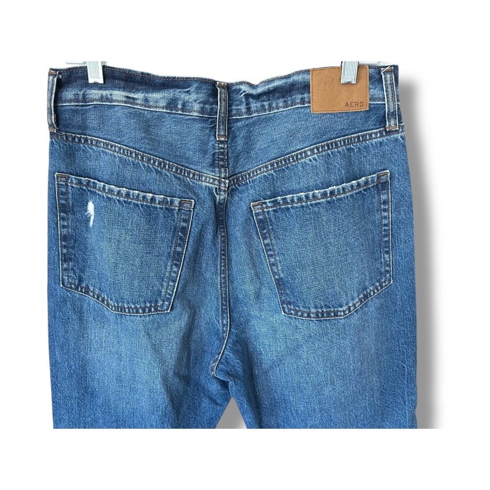 Aeropostale Distressed 90s Super High Rise Straight Leg Jeans Button Fly grunge - Picture 4 of 10